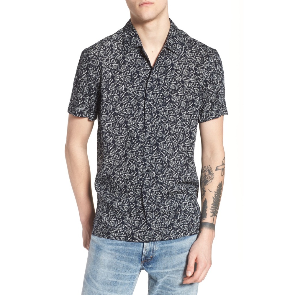 ElevenParis Spatial Print Woven Shirt BLACK ORCHID